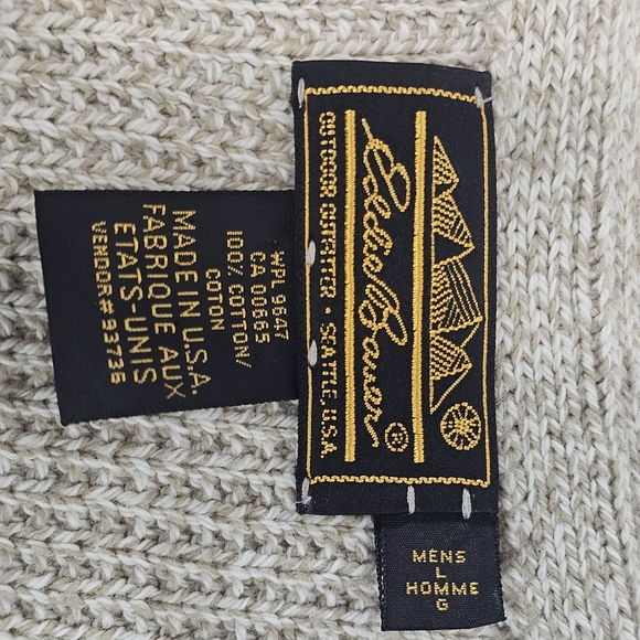 Eddie Bauer Men's Tan Cardigan Vest Sz L Mens Cotton Grandpa Bussines Casual - Picture 2 of 10